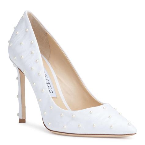 jimmy choo white pearl heels